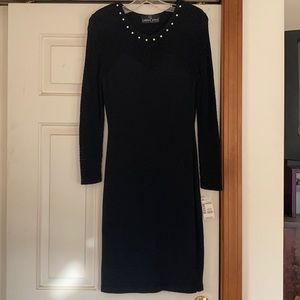 Vintage Knit Black Dress